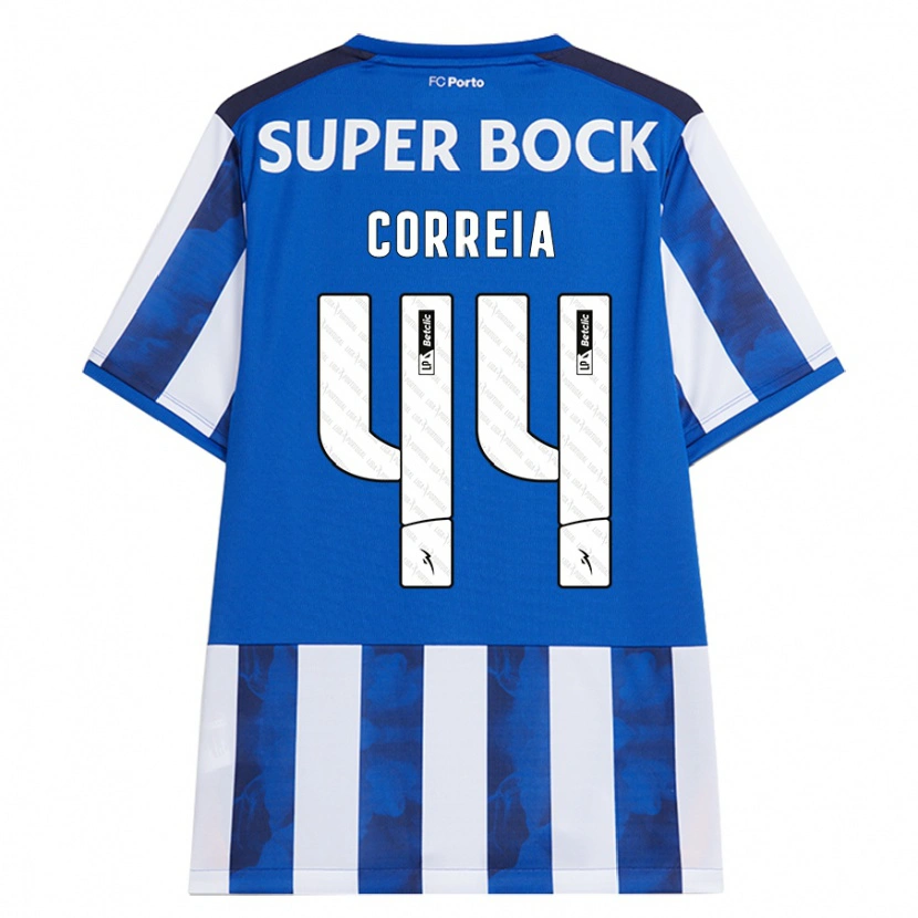 Danxen Mujer Camiseta Romain Correia #44 Azul Blanco 1ª Equipación 2024/25 La Camisa México