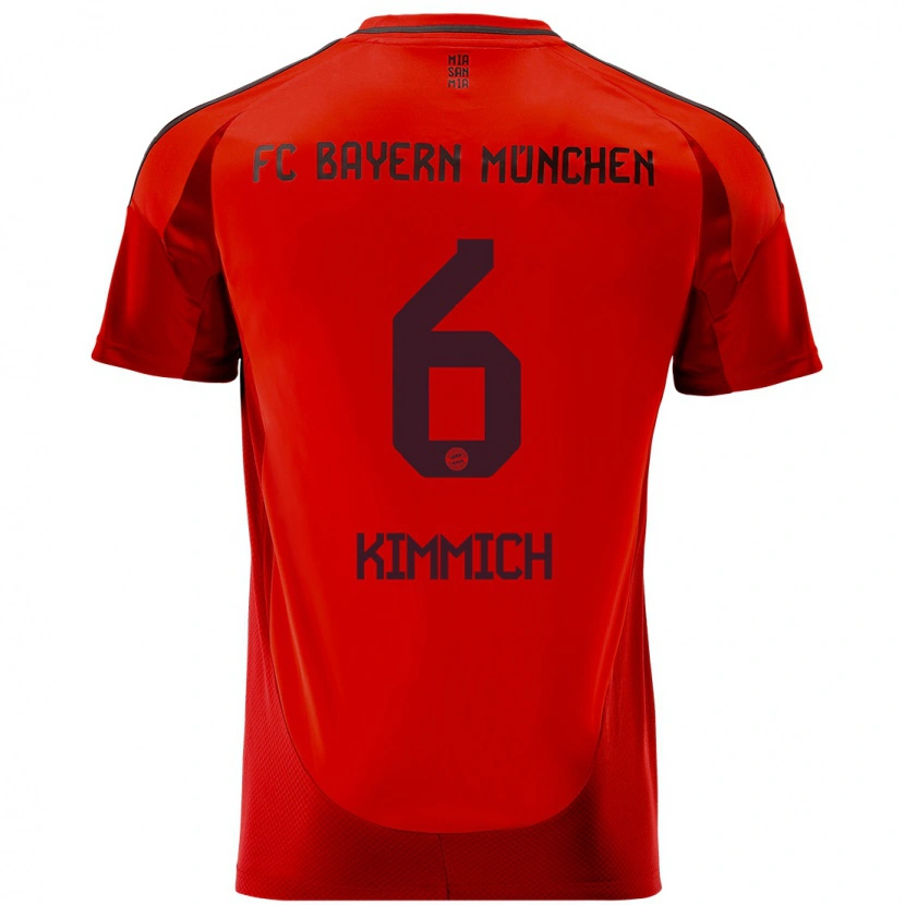 Danxen Mujer Camiseta Joshua Kimmich #6 Rojo 1ª Equipación 2024/25 La Camisa México