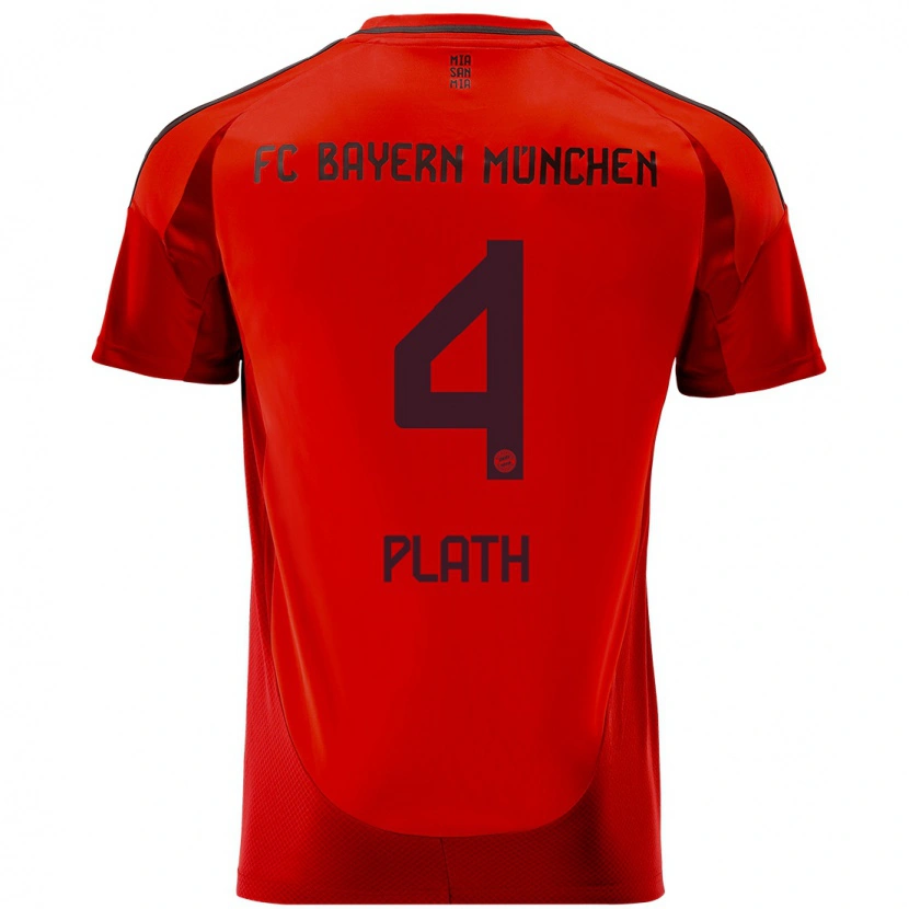 Danxen Mujer Camiseta Max Plath #4 Rojo 1ª Equipación 2024/25 La Camisa México
