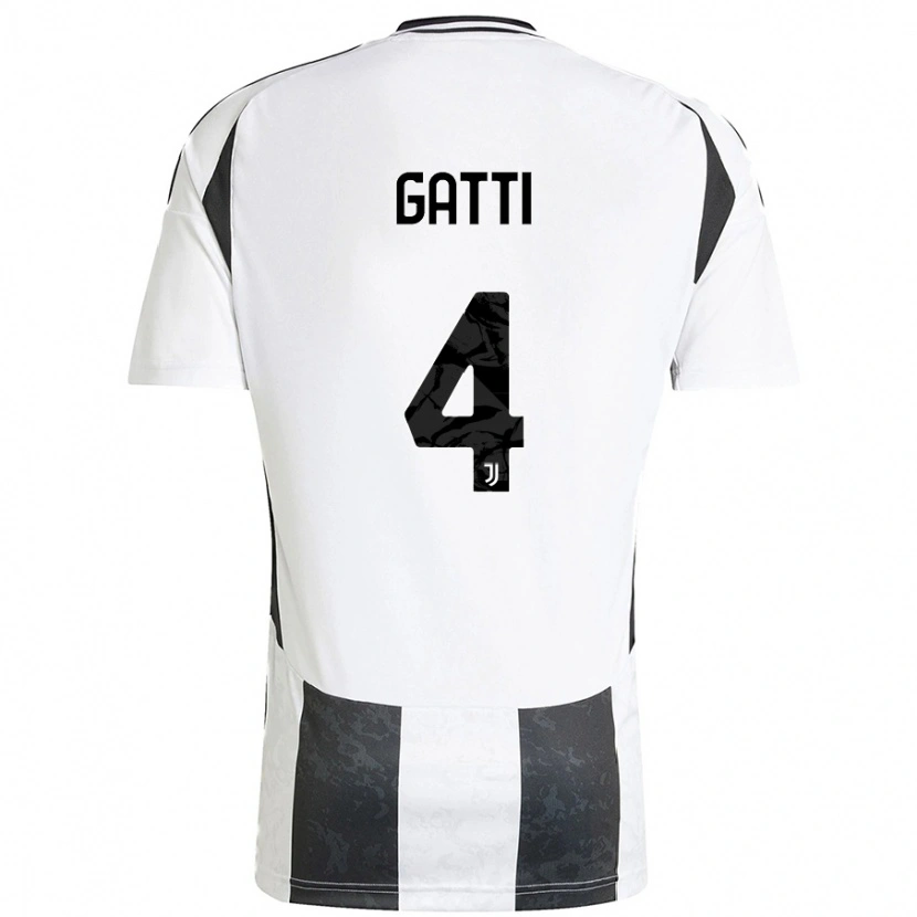 Danxen Mujer Camiseta Federico Gatti #4 Blanco Negro 1ª Equipación 2024/25 La Camisa México