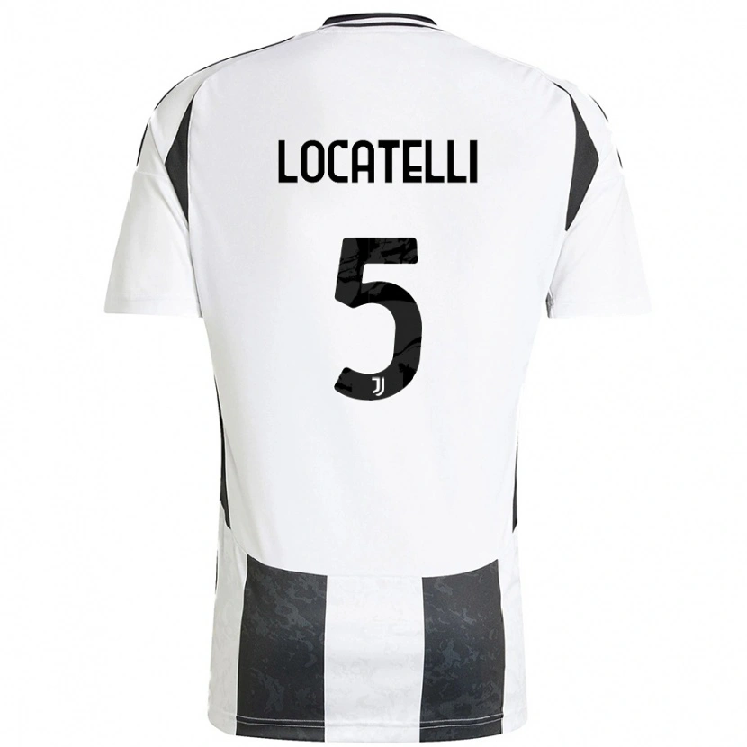 Danxen Mujer Camiseta Manuel Locatelli #5 Blanco Negro 1ª Equipación 2024/25 La Camisa México