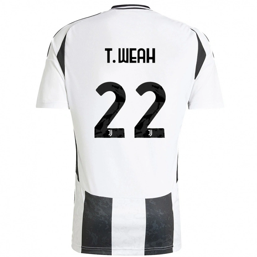 Danxen Mujer Camiseta Timothy Weah #22 Blanco Negro 1ª Equipación 2024/25 La Camisa México