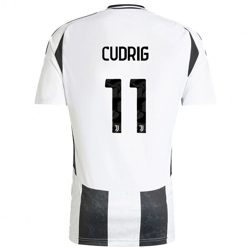 Danxen Mujer Camiseta Nicolò Cudrig #11 Blanco Negro 1ª Equipación 2024/25 La Camisa México