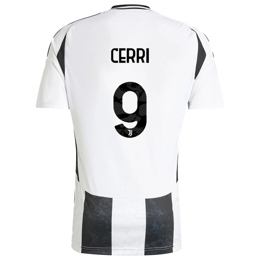 Danxen Mujer Camiseta Leonardo Cerri #9 Blanco Negro 1ª Equipación 2024/25 La Camisa México