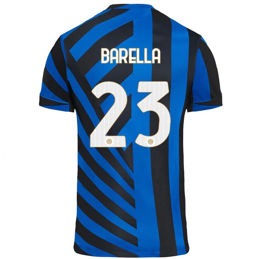 Danxen Mujer Camiseta Nicolò Barella #23 Azul Negro 1ª Equipación 2024/25 La Camisa México