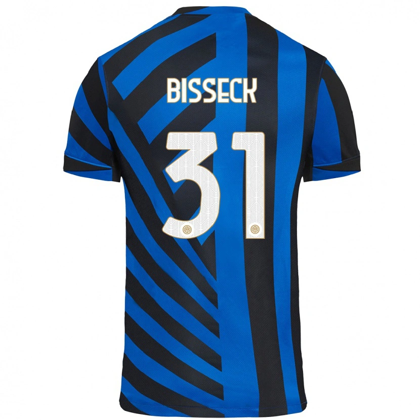 Danxen Mujer Camiseta Yann Bisseck #31 Azul Negro 1ª Equipación 2024/25 La Camisa México
