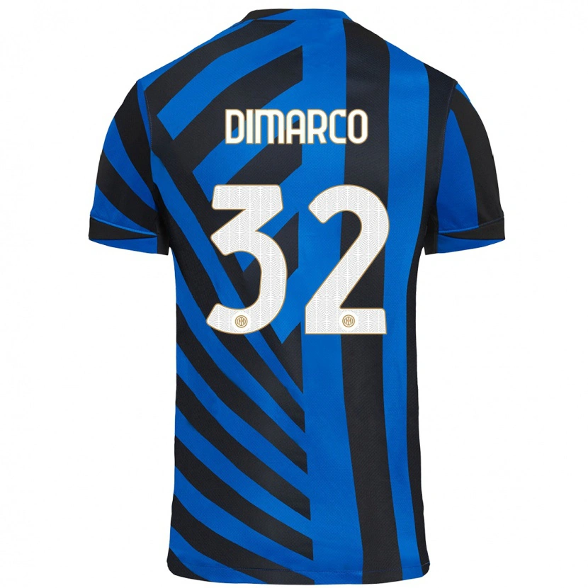 Danxen Mujer Camiseta Federico Dimarco #32 Azul Negro 1ª Equipación 2024/25 La Camisa México