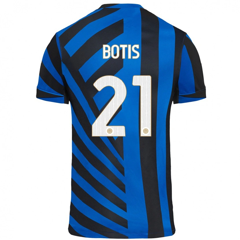 Danxen Mujer Camiseta Nikolaos Botis #21 Azul Negro 1ª Equipación 2024/25 La Camisa México