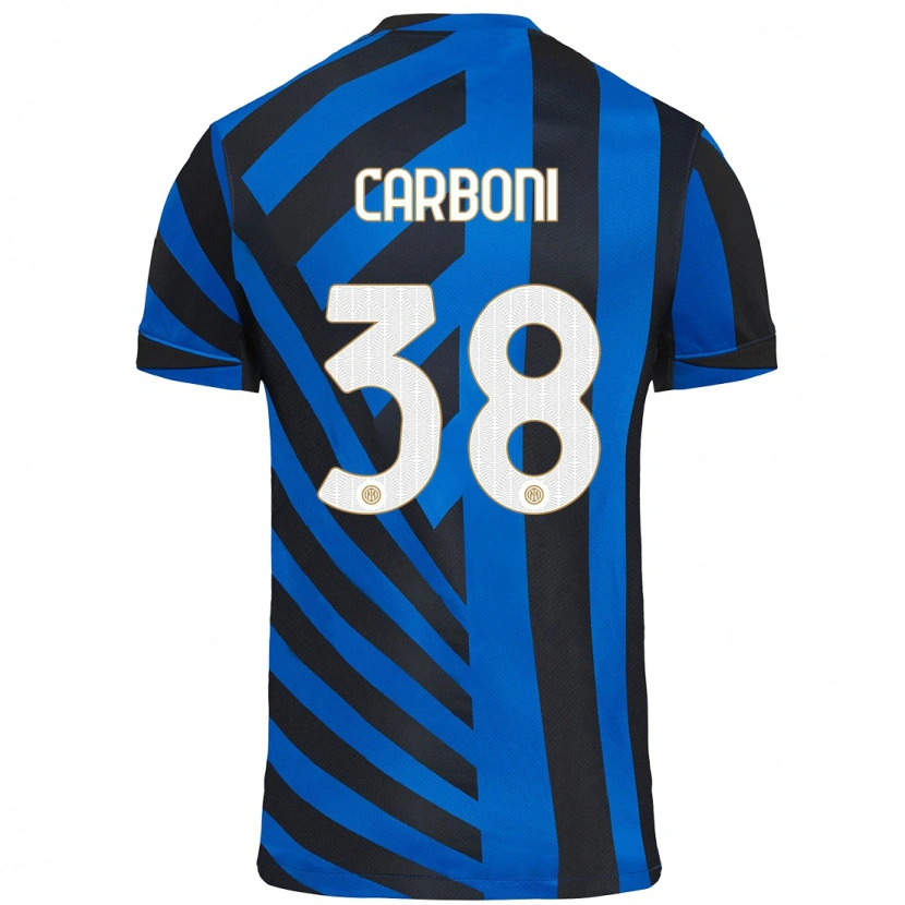 Danxen Mujer Camiseta Valentin Carboni #38 Azul Negro 1ª Equipación 2024/25 La Camisa México