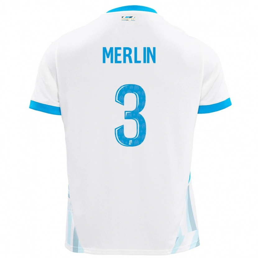 Danxen Mujer Camiseta Quentin Merlin #3 Blanco Azul Cielo 1ª Equipación 2024/25 La Camisa México