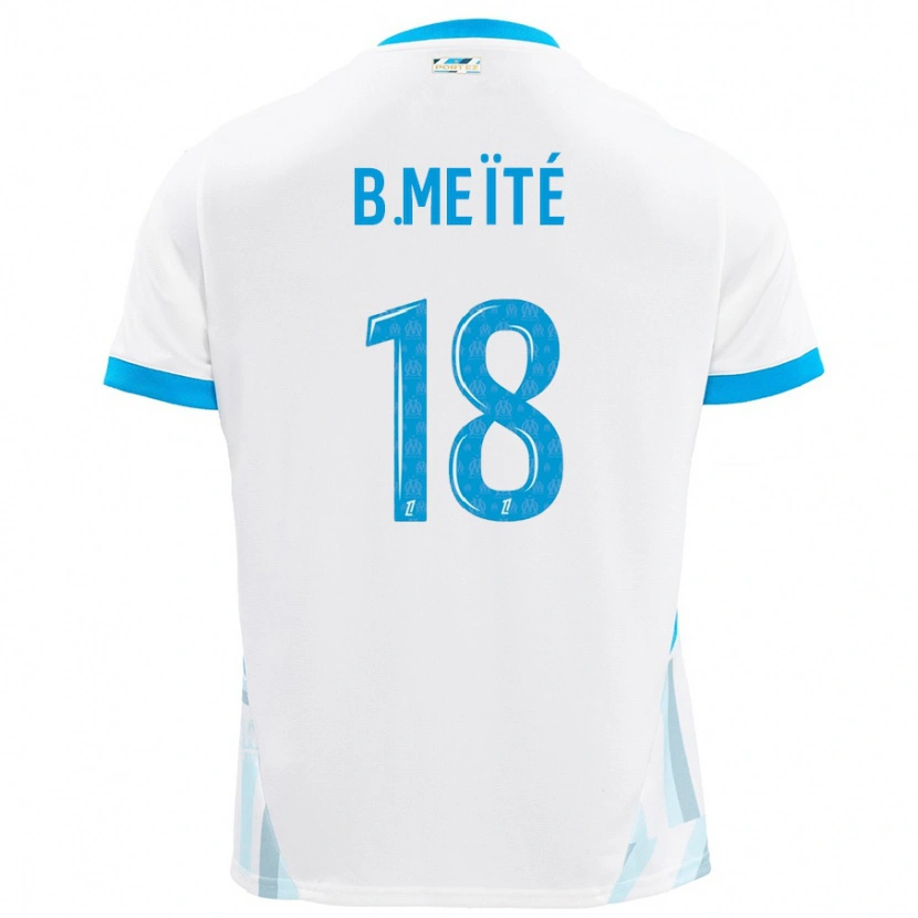 Danxen Mujer Camiseta Bamo Meïté #18 Blanco Azul Cielo 1ª Equipación 2024/25 La Camisa México