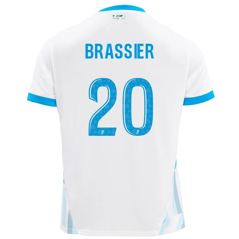 Danxen Mujer Camiseta Lilian Brassier #20 Blanco Azul Cielo 1ª Equipación 2024/25 La Camisa México
