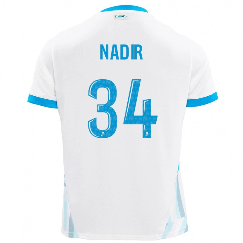 Danxen Mujer Camiseta Bilal Nadir #34 Blanco Azul Cielo 1ª Equipación 2024/25 La Camisa México