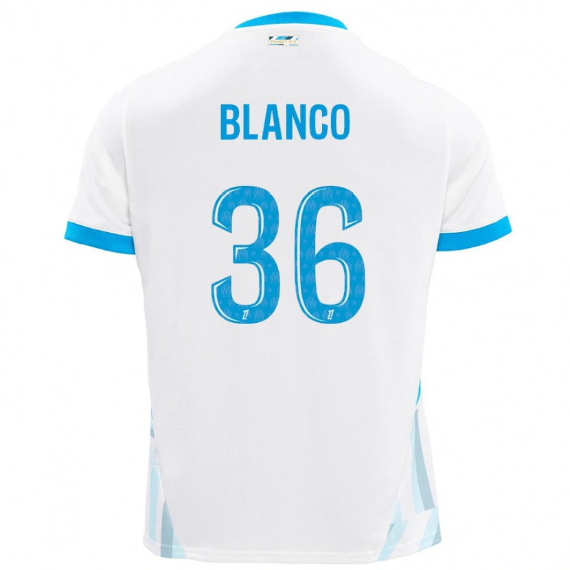 Danxen Mujer Camiseta Rubén Blanco #36 Blanco Azul Cielo 1ª Equipación 2024/25 La Camisa México