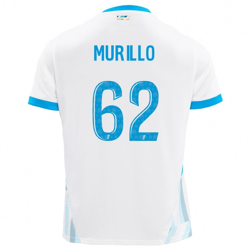 Danxen Mujer Camiseta Amir Murillo #62 Blanco Azul Cielo 1ª Equipación 2024/25 La Camisa México