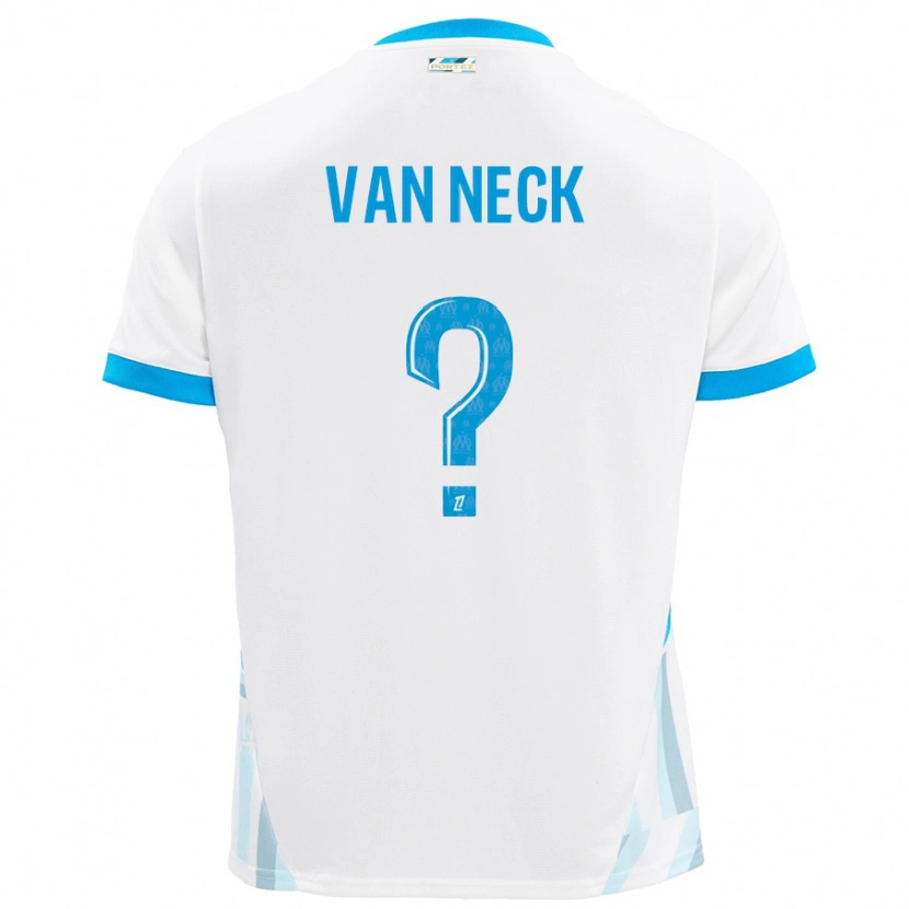 Danxen Mujer Camiseta Jelle Van Neck #0 Blanco Azul Cielo 1ª Equipación 2024/25 La Camisa México