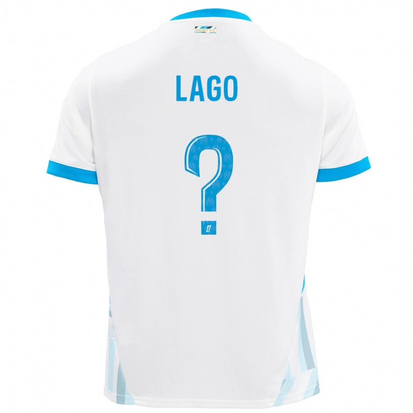 Danxen Mujer Camiseta Ange Lago #0 Blanco Azul Cielo 1ª Equipación 2024/25 La Camisa México