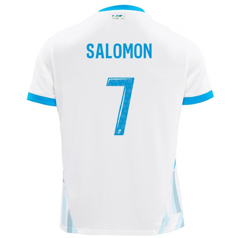 Danxen Mujer Camiseta Maëva Salomon #7 Blanco Azul Cielo 1ª Equipación 2024/25 La Camisa México