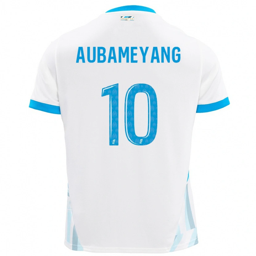 Danxen Mujer Camiseta Pierre-Emerick Aubameyang #10 Blanco Azul Cielo 1ª Equipación 2024/25 La Camisa México