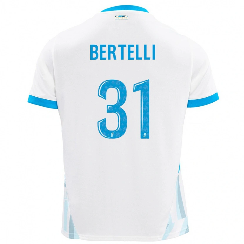 Danxen Mujer Camiseta Ugo Bertelli #31 Blanco Azul Cielo 1ª Equipación 2024/25 La Camisa México