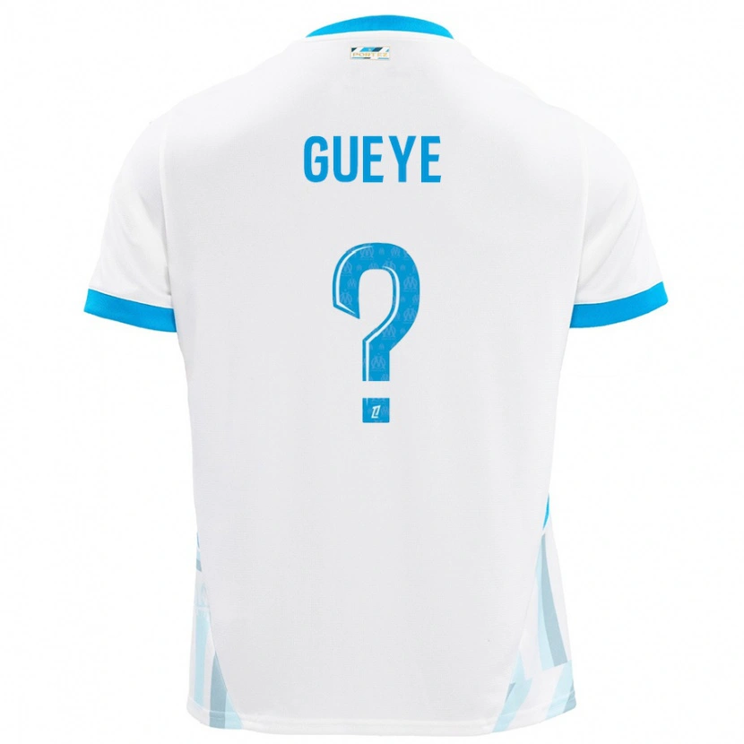 Danxen Mujer Camiseta Daouda Gueye #0 Blanco Azul Cielo 1ª Equipación 2024/25 La Camisa México