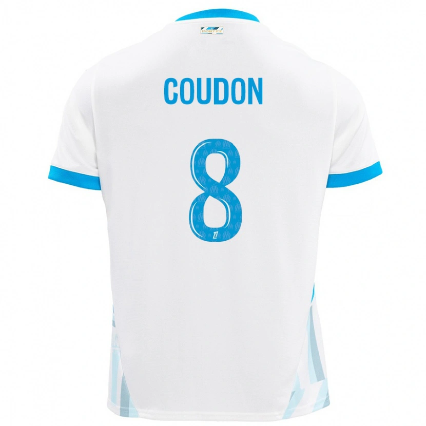 Danxen Mujer Camiseta Marine Coudon #8 Blanco Azul Cielo 1ª Equipación 2024/25 La Camisa México