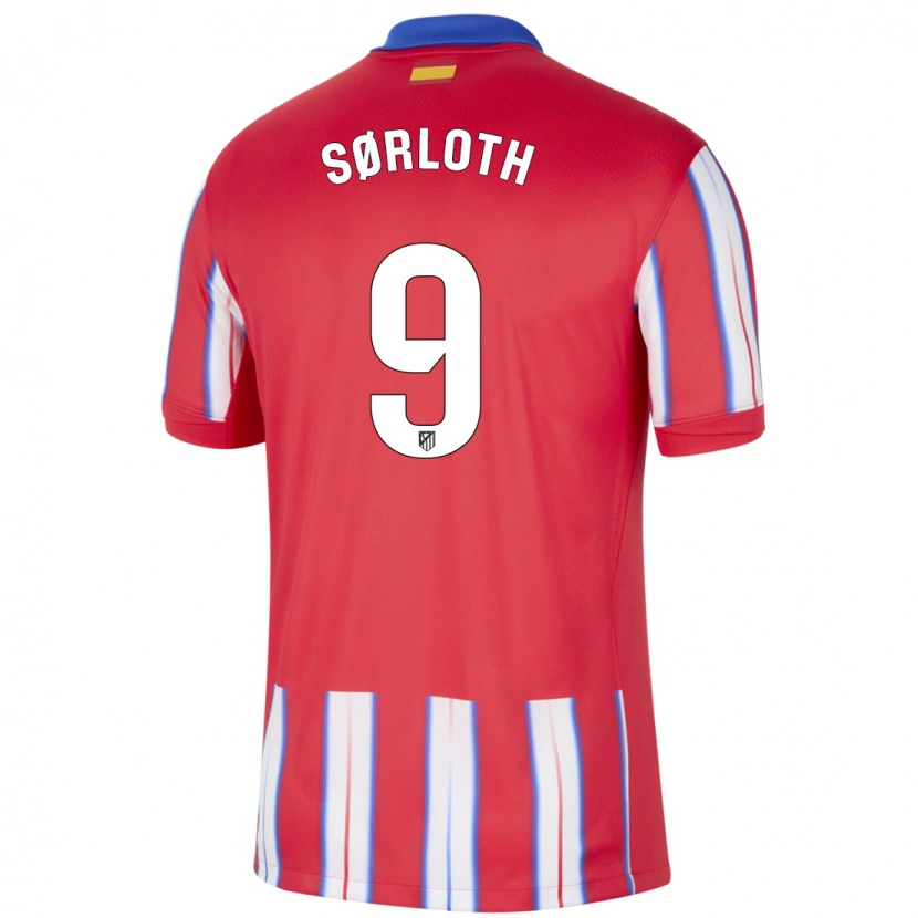 Danxen Mujer Camiseta Alexander Sørloth #9 Rojo Blanco Azul 1ª Equipación 2024/25 La Camisa México