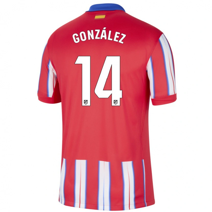 Danxen Mujer Camiseta Joaquín González #14 Rojo Blanco Azul 1ª Equipación 2024/25 La Camisa México