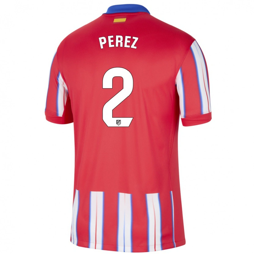 Danxen Mujer Camiseta Xènia Pérez #2 Rojo Blanco Azul 1ª Equipación 2024/25 La Camisa México