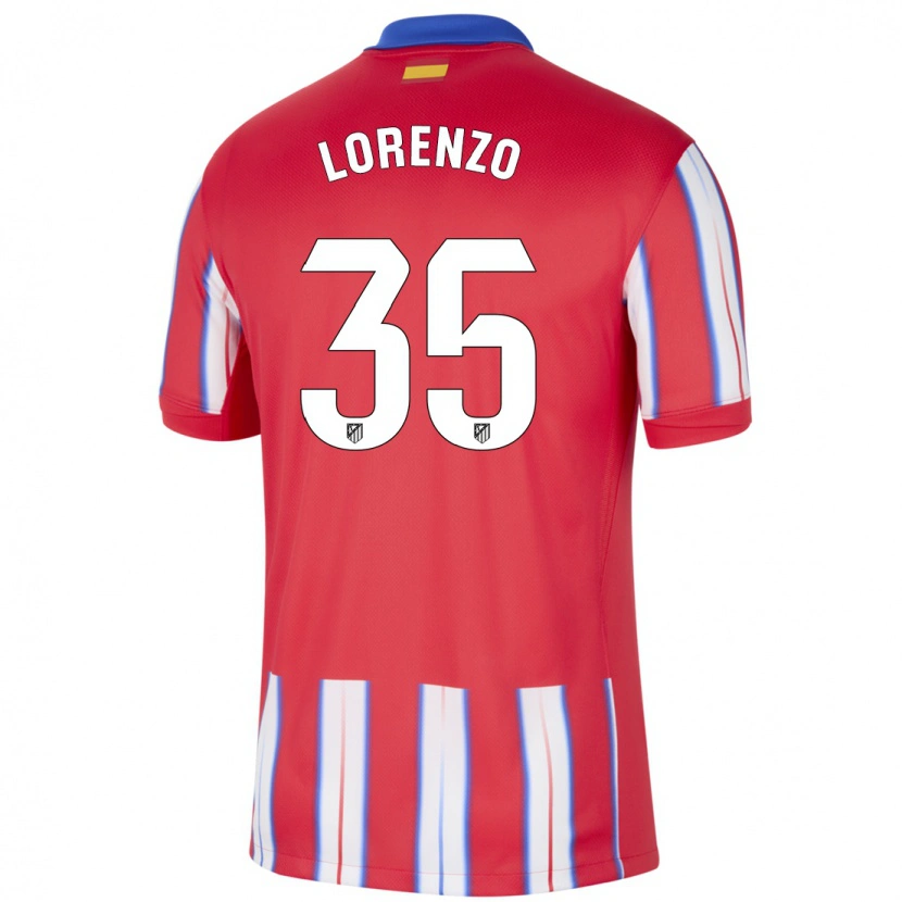 Danxen Mujer Camiseta Diego Lorenzo #35 Rojo Blanco Azul 1ª Equipación 2024/25 La Camisa México