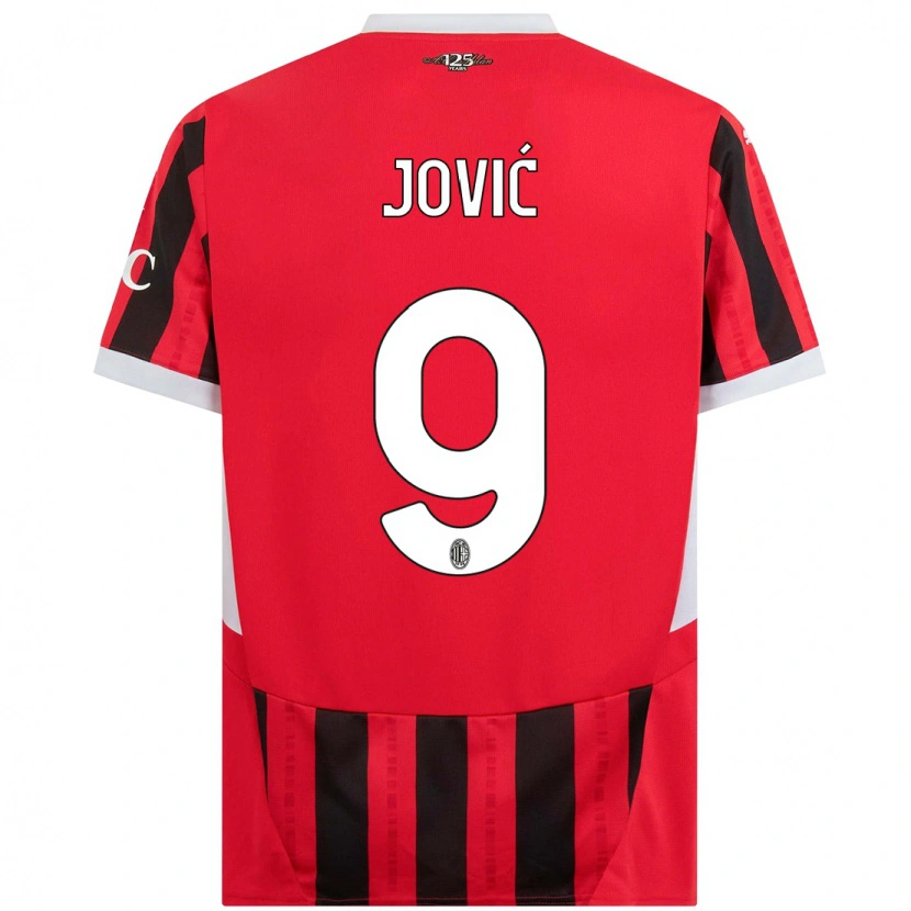 Danxen Mujer Camiseta Luka Jović #9 Rojo Negro 1ª Equipación 2024/25 La Camisa México