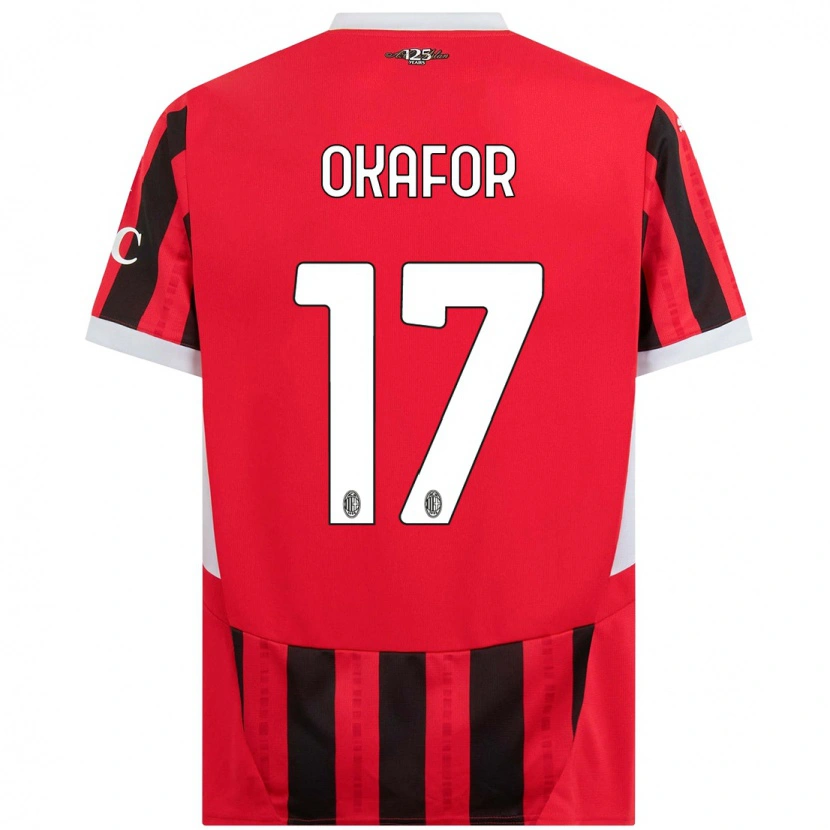 Danxen Mujer Camiseta Noah Okafor #17 Rojo Negro 1ª Equipación 2024/25 La Camisa México