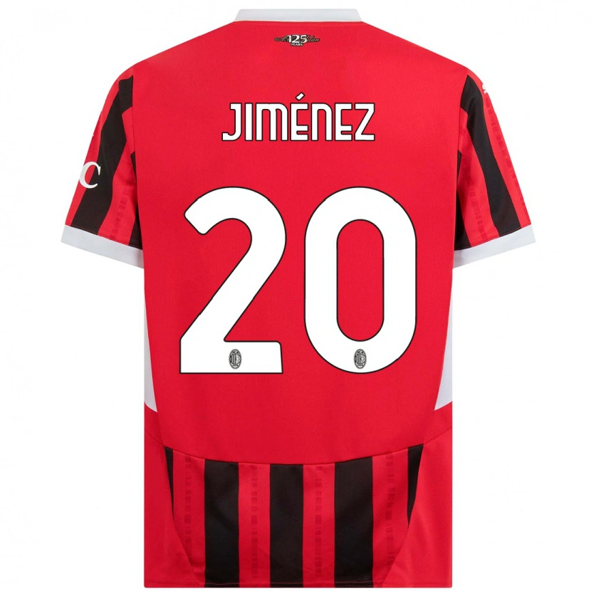 Danxen Mujer Camiseta Álex Jiménez #20 Rojo Negro 1ª Equipación 2024/25 La Camisa México