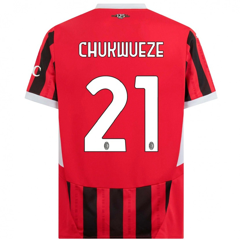 Danxen Mujer Camiseta Samuel Chukwueze #21 Rojo Negro 1ª Equipación 2024/25 La Camisa México