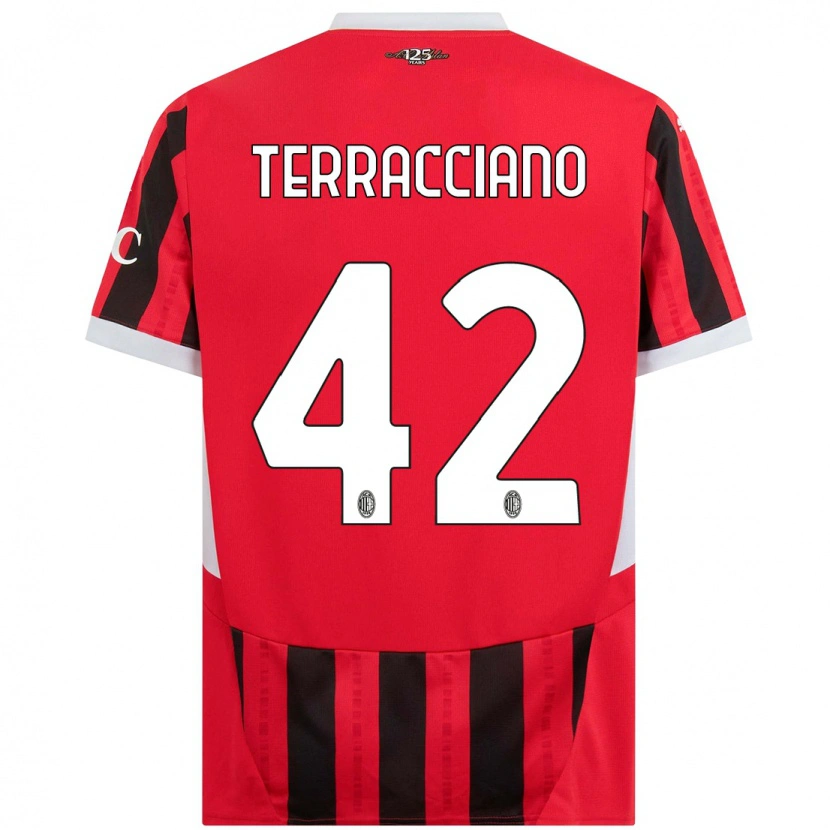 Danxen Mujer Camiseta Filippo Terracciano #42 Rojo Negro 1ª Equipación 2024/25 La Camisa México