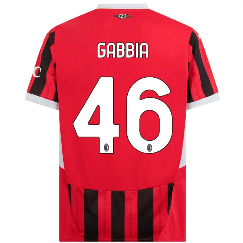 Danxen Mujer Camiseta Matteo Gabbia #46 Rojo Negro 1ª Equipación 2024/25 La Camisa México