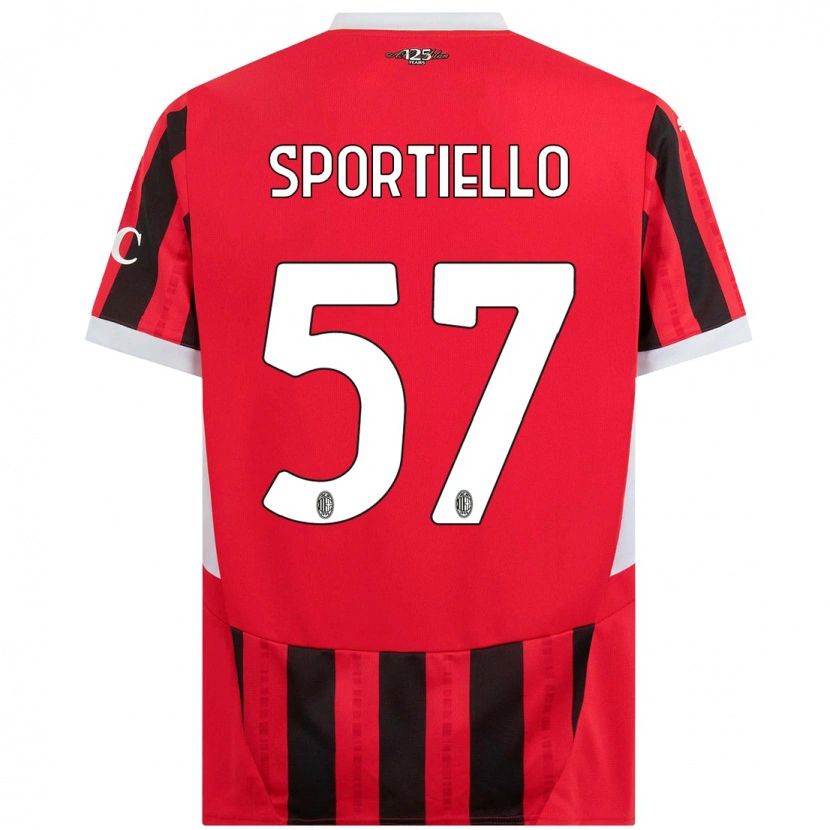 Danxen Mujer Camiseta Marco Sportiello #57 Rojo Negro 1ª Equipación 2024/25 La Camisa México
