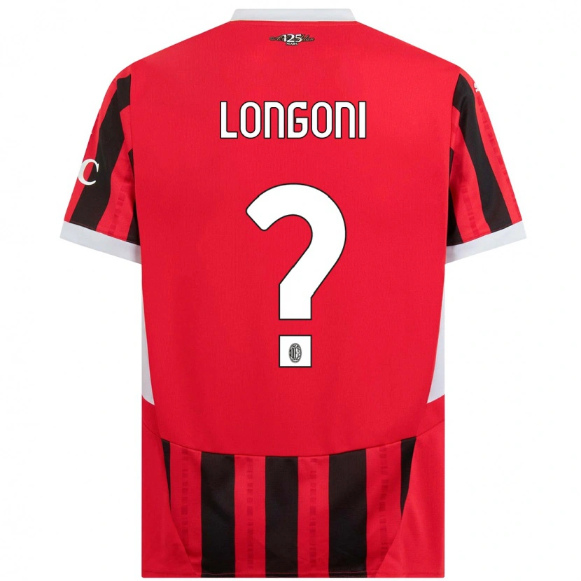 Danxen Mujer Camiseta Alessandro Longoni #0 Rojo Negro 1ª Equipación 2024/25 La Camisa México
