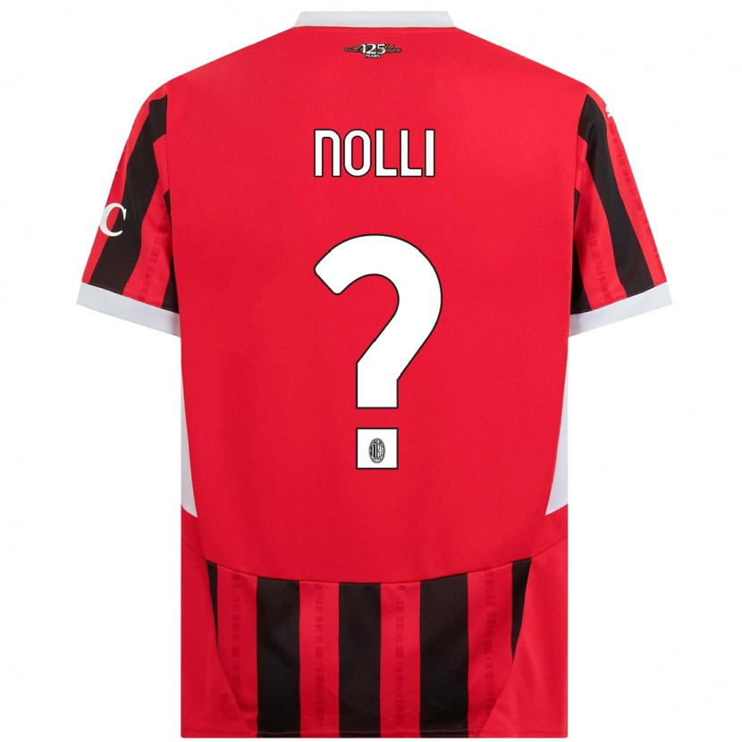 Danxen Mujer Camiseta Luca Nolli #0 Rojo Negro 1ª Equipación 2024/25 La Camisa México