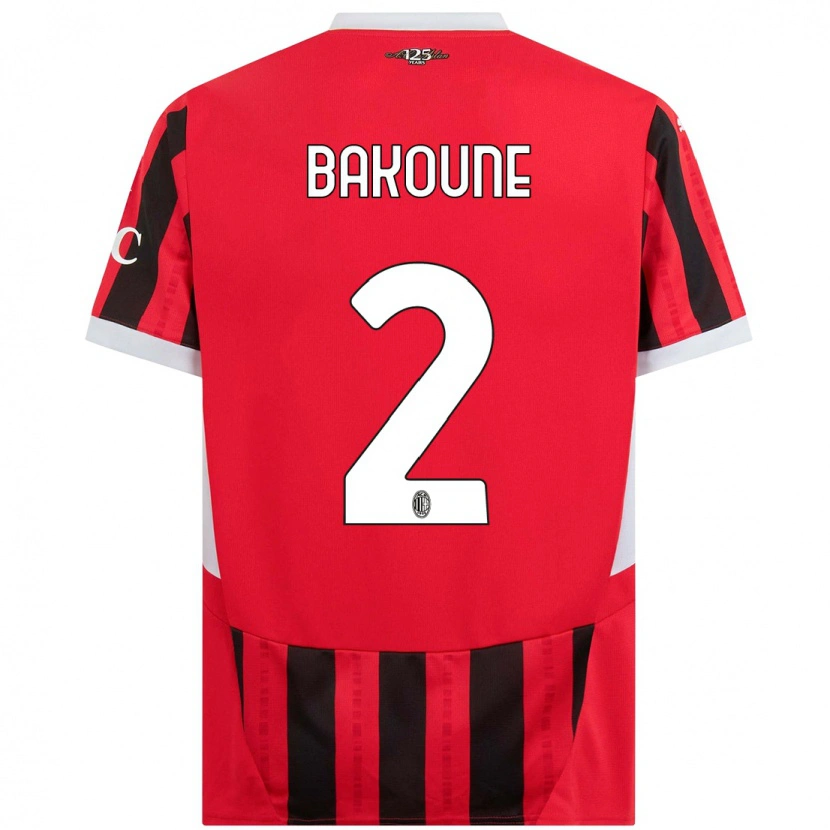 Danxen Mujer Camiseta Adam Bakoune #2 Rojo Negro 1ª Equipación 2024/25 La Camisa México