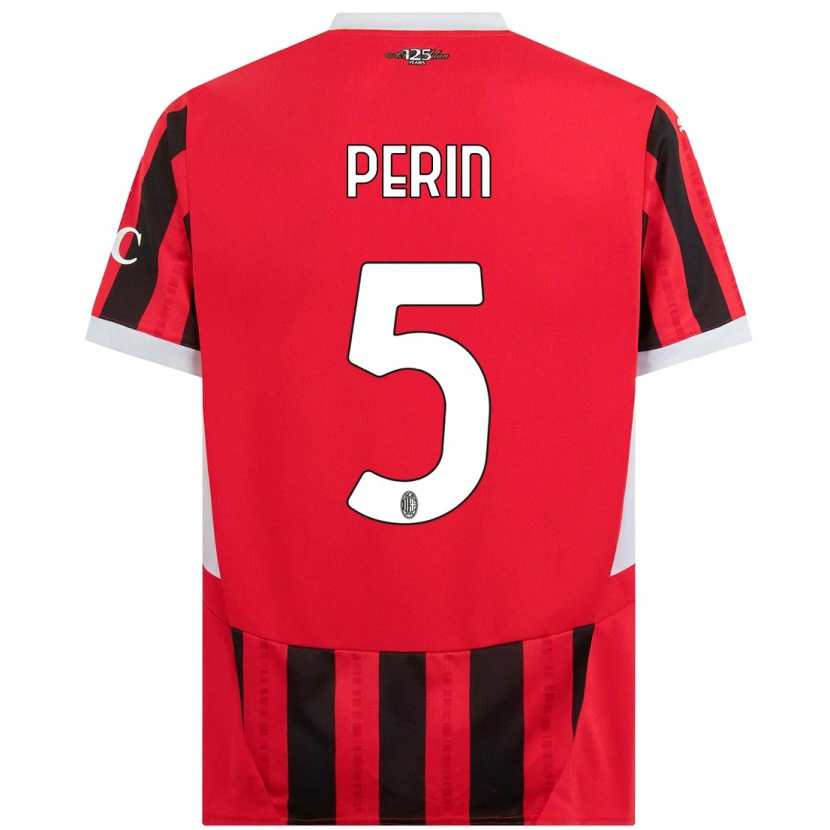 Danxen Mujer Camiseta Ernesto Perin #5 Rojo Negro 1ª Equipación 2024/25 La Camisa México