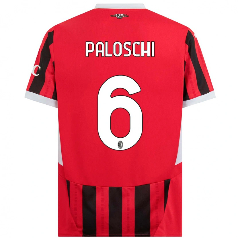 Danxen Mujer Camiseta Dorian Paloschi #6 Rojo Negro 1ª Equipación 2024/25 La Camisa México