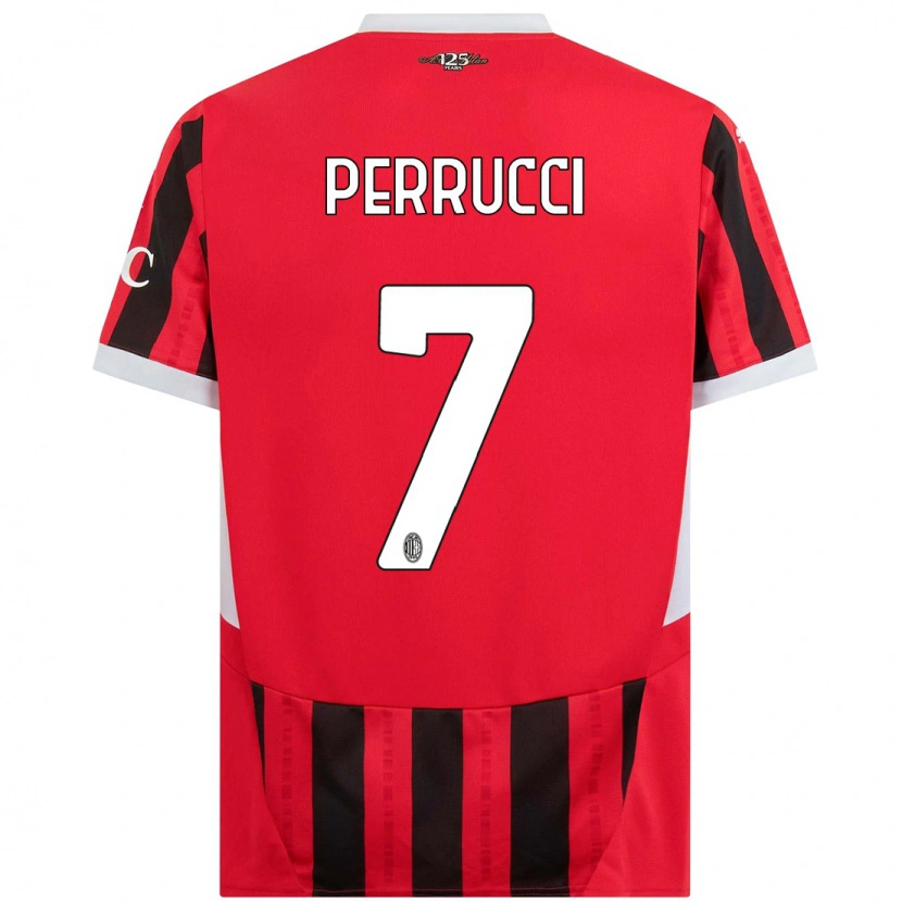 Danxen Mujer Camiseta Vincenzo Perrucci #7 Rojo Negro 1ª Equipación 2024/25 La Camisa México