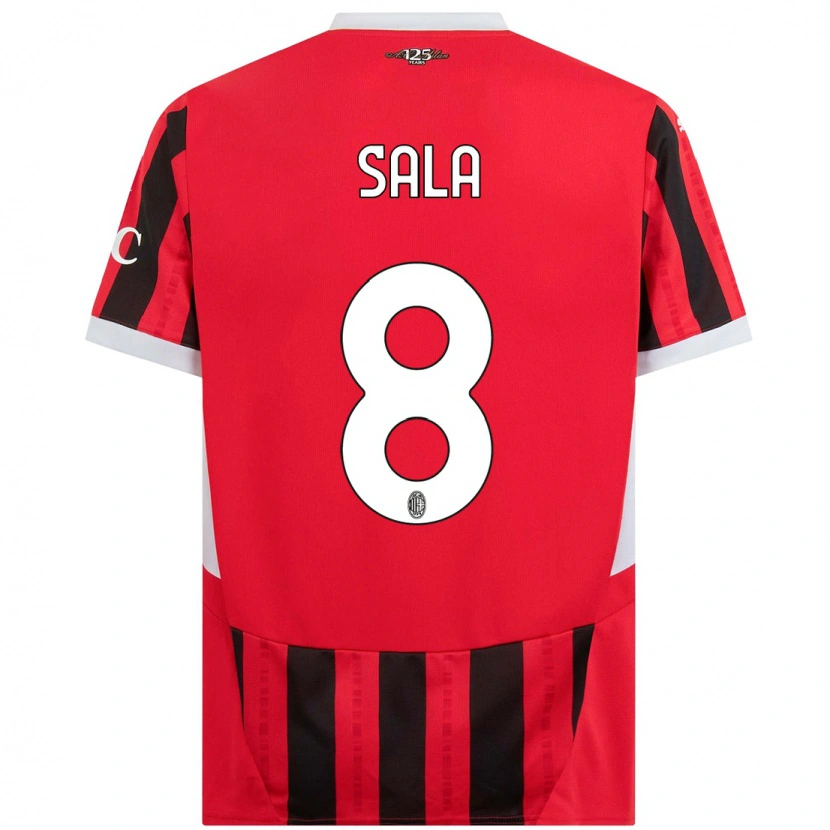 Danxen Mujer Camiseta Emanuele Sala #8 Rojo Negro 1ª Equipación 2024/25 La Camisa México