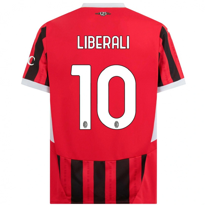 Danxen Mujer Camiseta Mattia Liberali #10 Rojo Negro 1ª Equipación 2024/25 La Camisa México