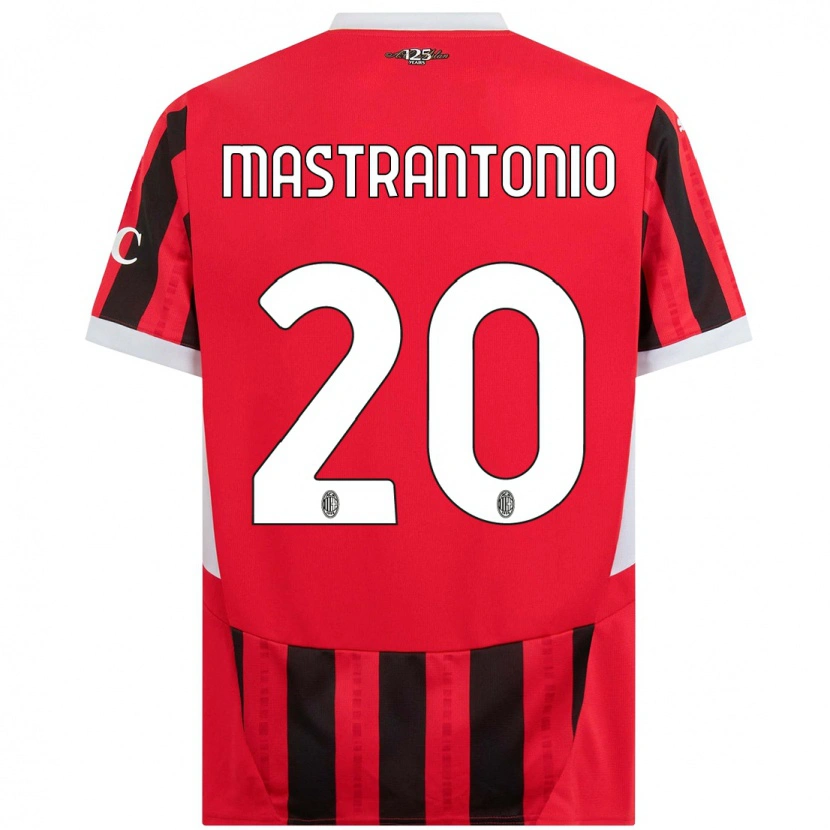 Danxen Mujer Camiseta Davide Mastrantonio #20 Rojo Negro 1ª Equipación 2024/25 La Camisa México