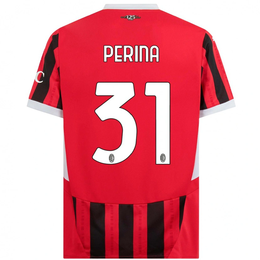 Danxen Mujer Camiseta Gioele Perina #31 Rojo Negro 1ª Equipación 2024/25 La Camisa México