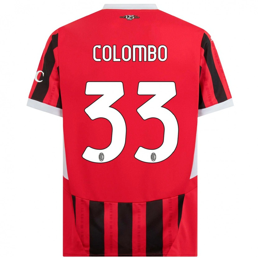 Danxen Mujer Camiseta Federico Colombo #33 Rojo Negro 1ª Equipación 2024/25 La Camisa México