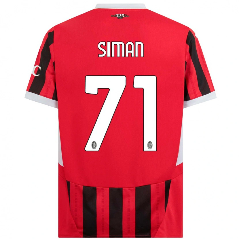 Danxen Mujer Camiseta Alexandru Șiman #71 Rojo Negro 1ª Equipación 2024/25 La Camisa México