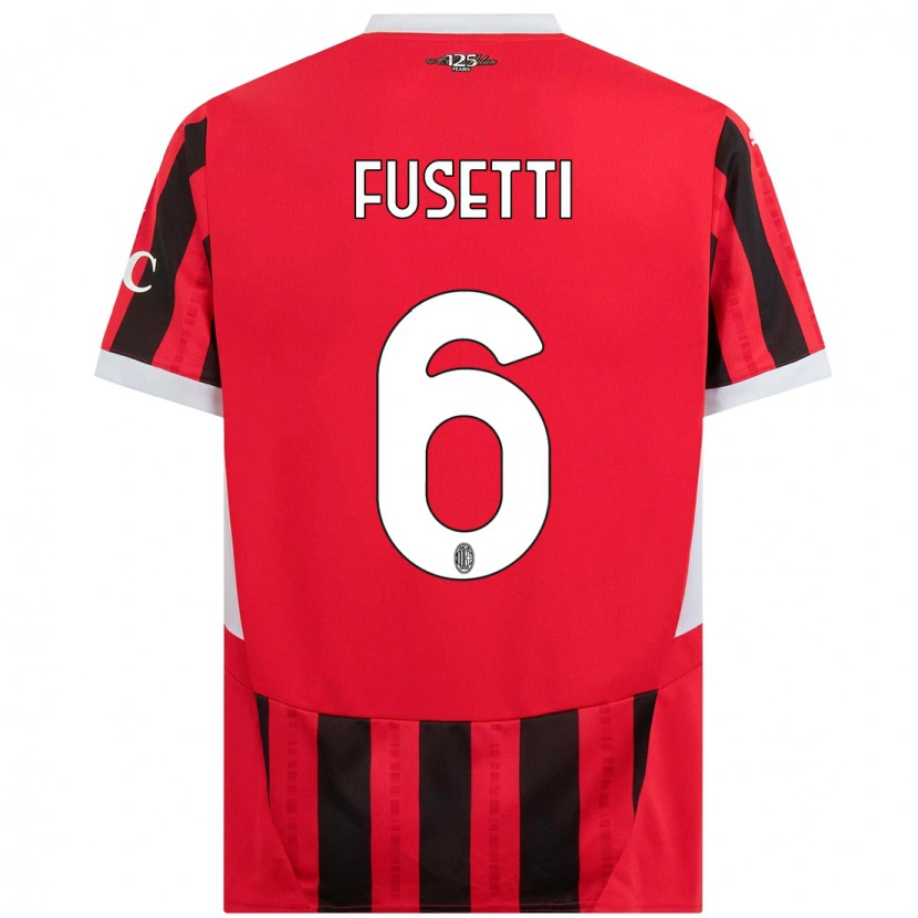 Danxen Mujer Camiseta Laura Fusetti #6 Rojo Negro 1ª Equipación 2024/25 La Camisa México